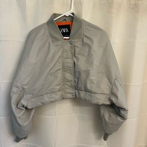Zara cropped bomber jacket - size women’s Medium - only worn twice